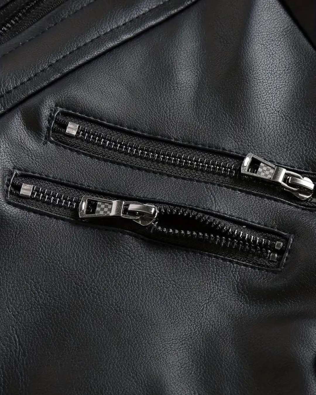 Chaqueta de Cuero con Capucha para Hombre