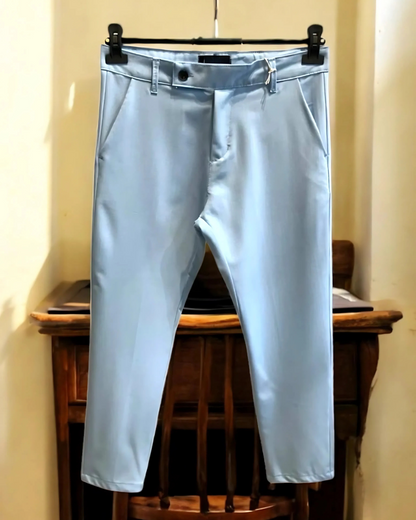 Pantalón de Corte Recto con Tejido Elástico para Hombre